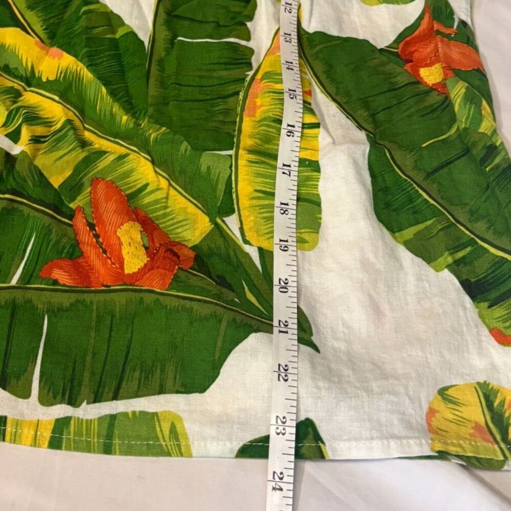 Cynthia Rowley Womens S Tropical Banana Leaf Linen Blend Halter Top Resort - Picture 10 of 11